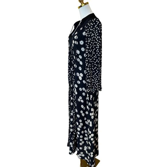 Rixo Black Floral Midi Peasant Dress SMALL Cottage Retro 70s Boho Designer $400 - Picture 10 of 12